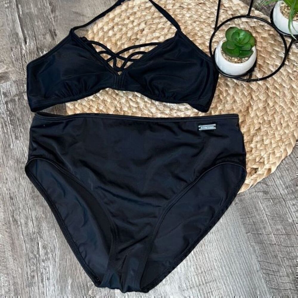 LascAna black 2 piece swimsuit excellent condition